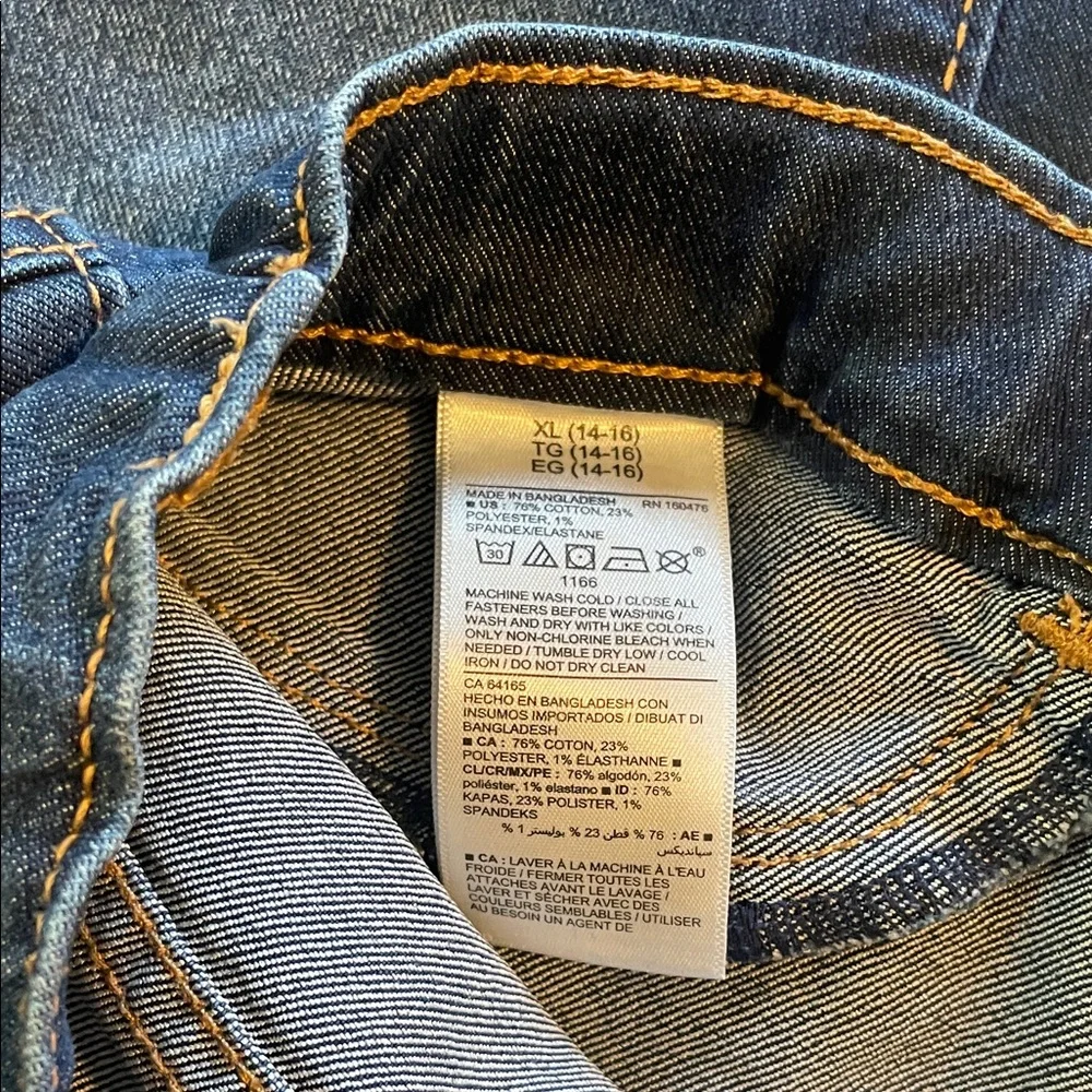 Old Navy Girls Dark Wash Blue Jeans Skinny Pull On Built-in Tough